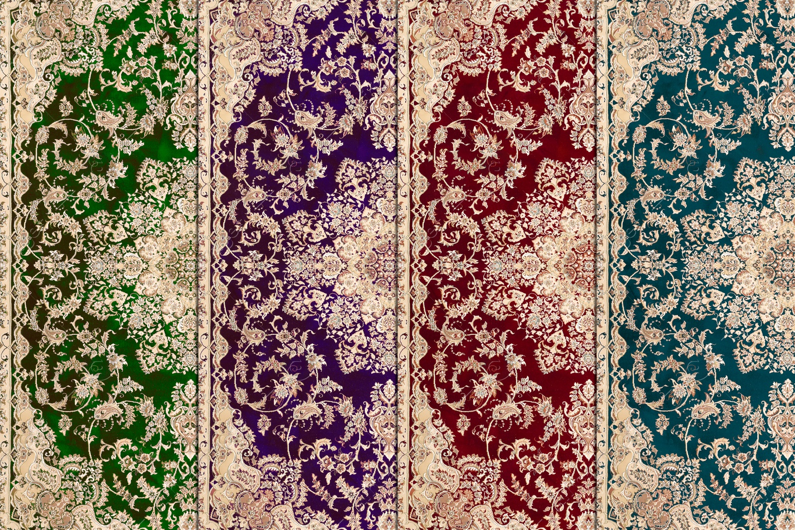 Image of Collage with carpet texture in different colors