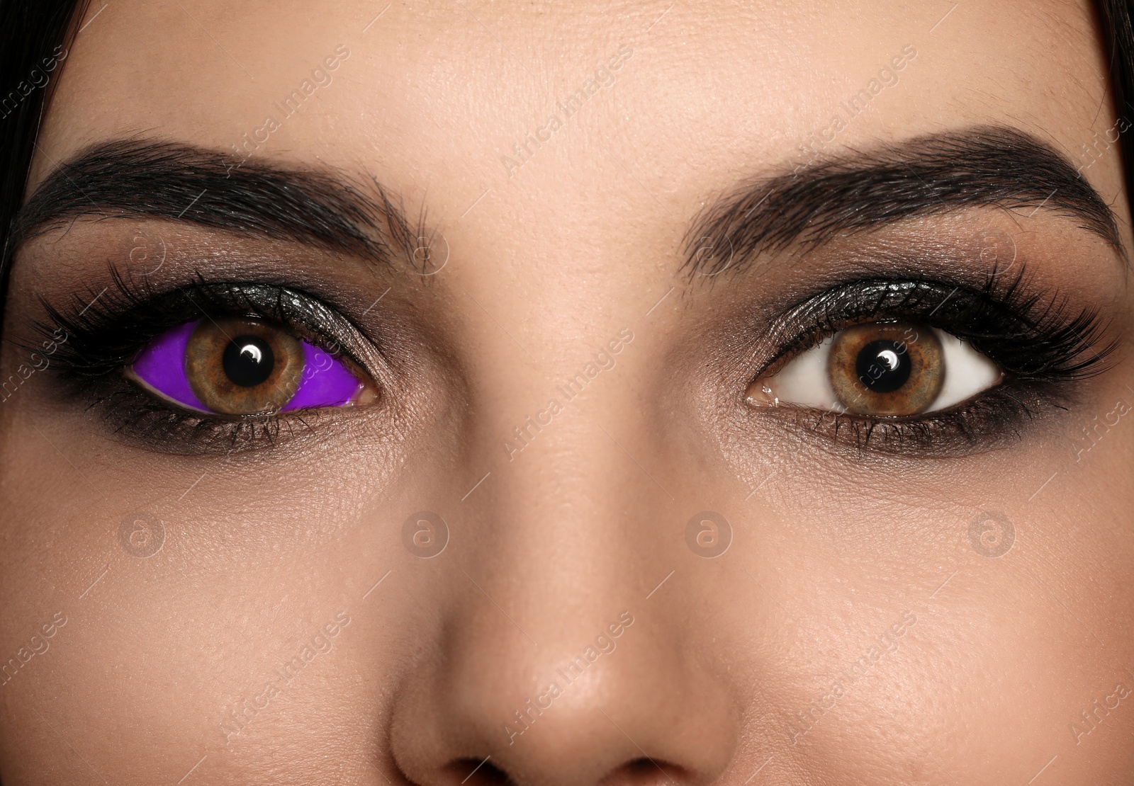 Image of Closeup view of woman with eyeball tattoo