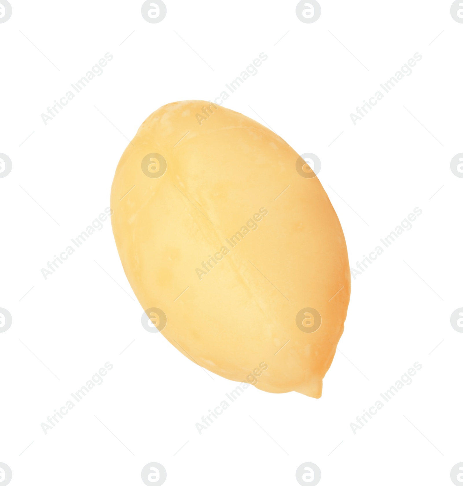 Photo of One fresh peeled peanut isolated on white