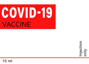 Illustration of Coronavirus vaccine label design on white background. Illustration