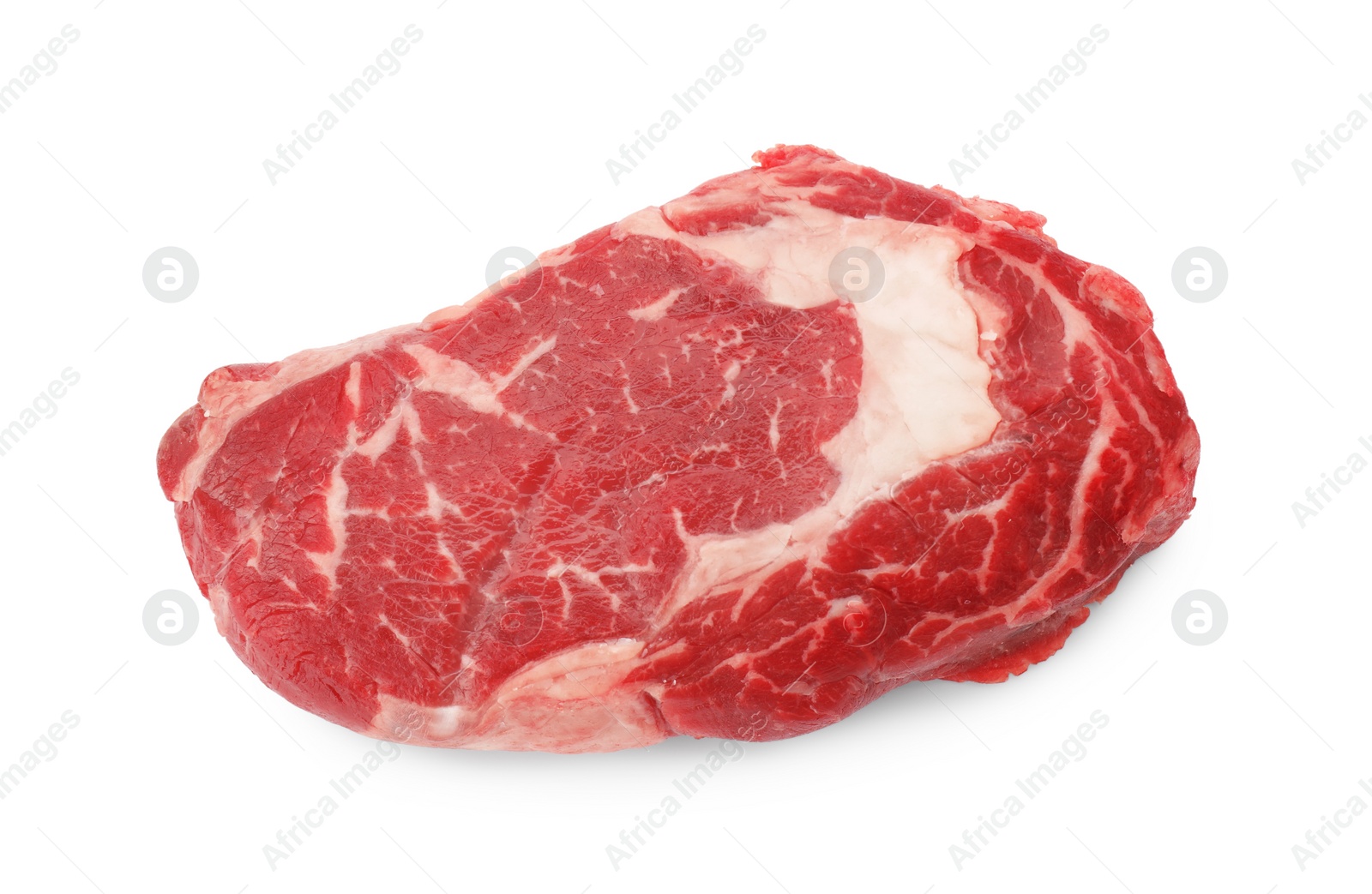 Photo of Piece of raw beef meat isolated on white