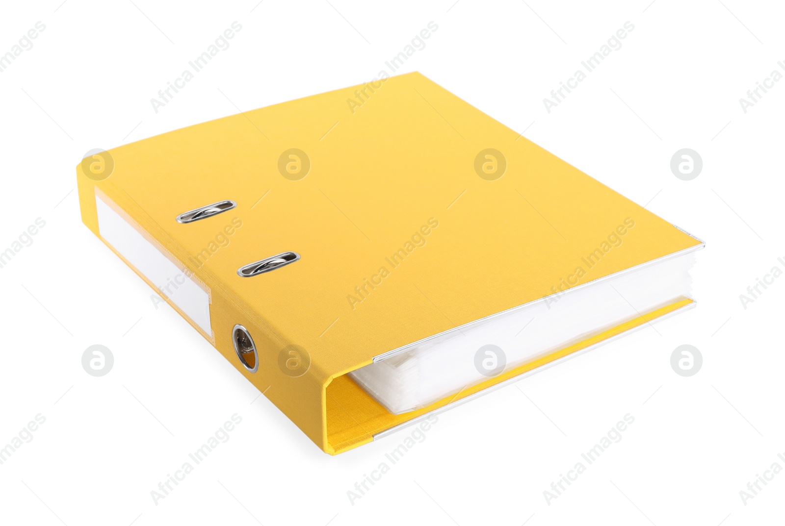 Photo of One yellow office folder isolated on white