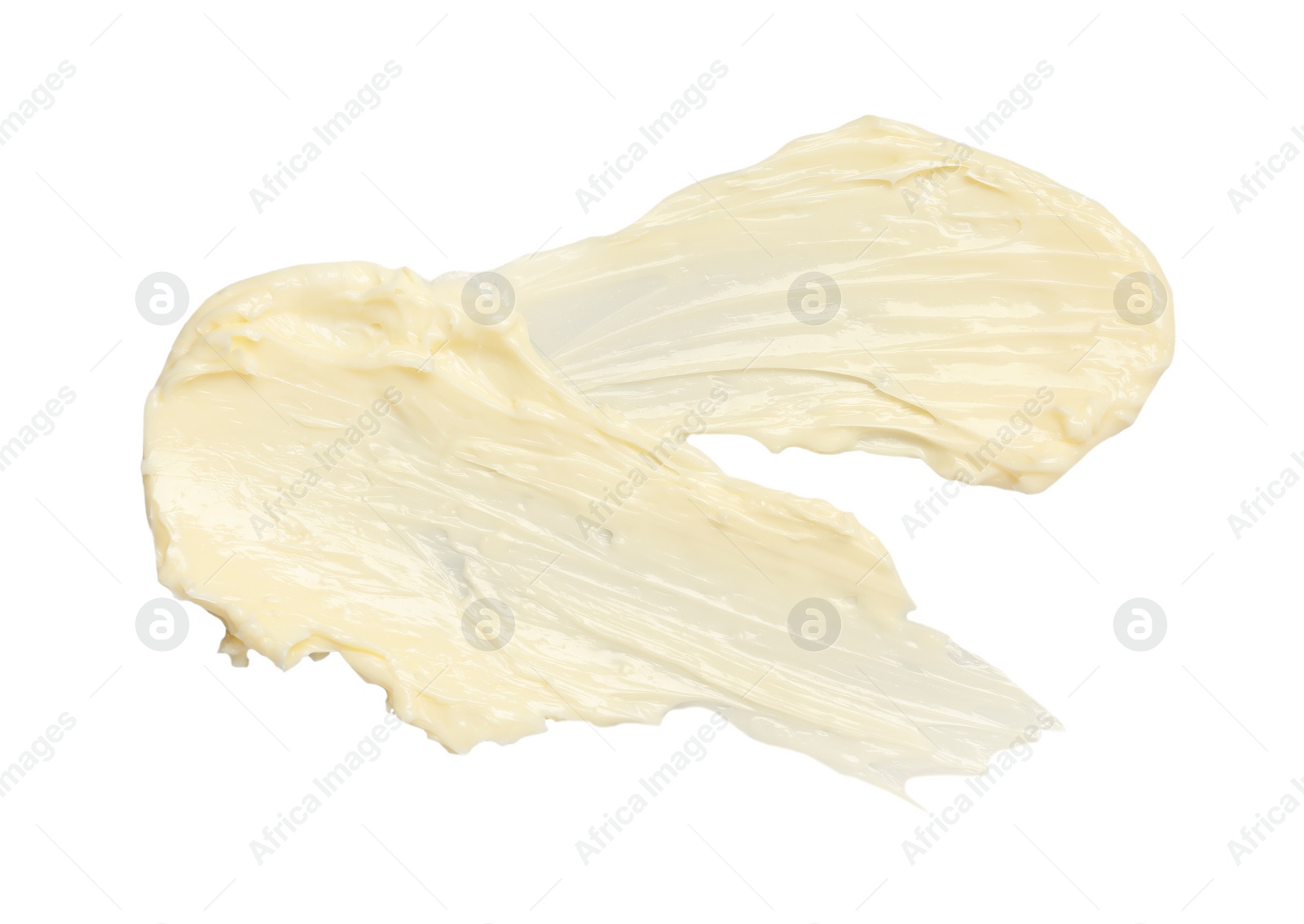 Photo of Tasty butter on white background, top view