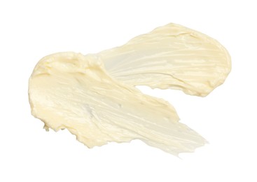 Photo of Tasty butter on white background, top view