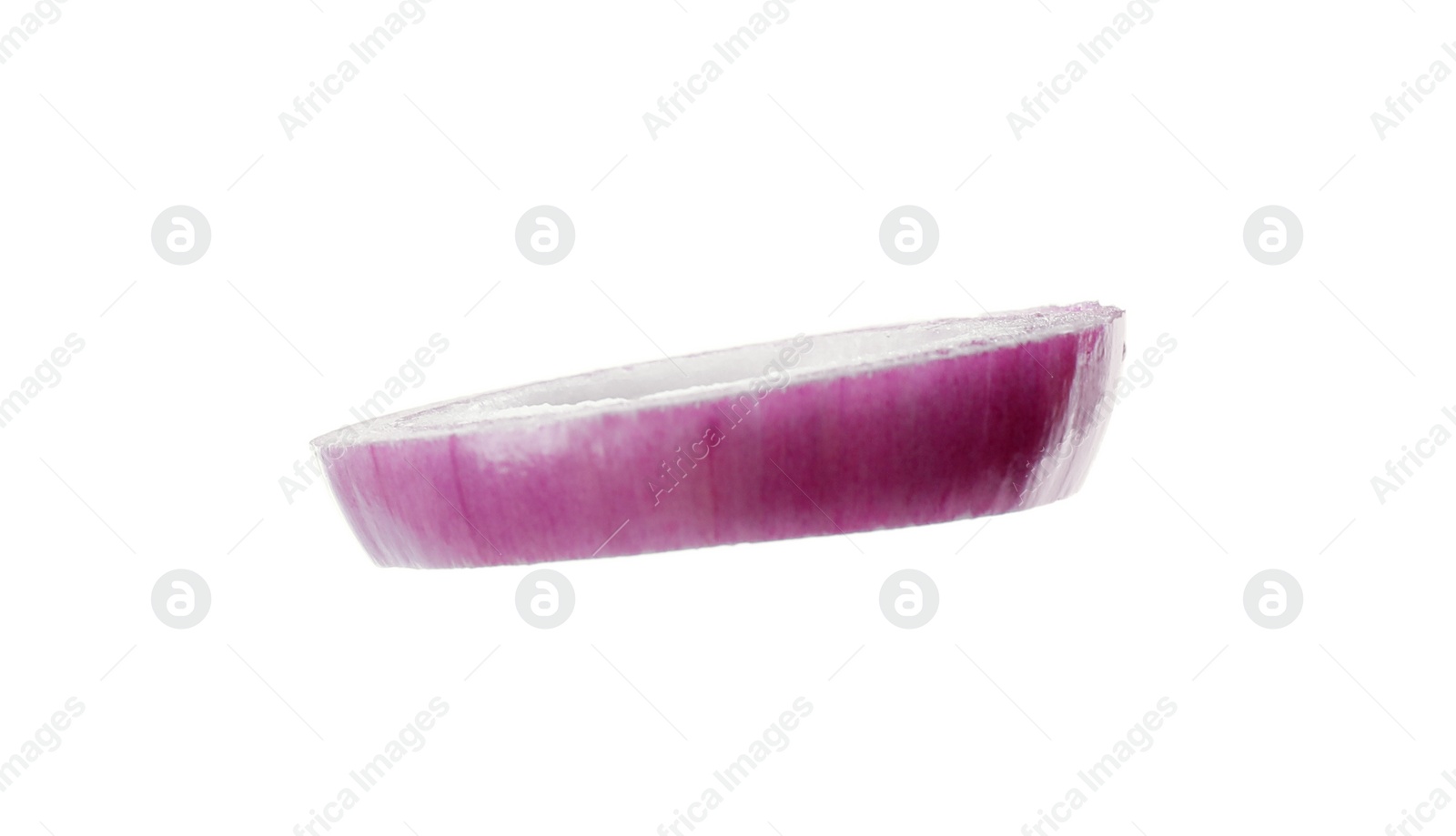 Photo of Cut red onion isolated on white. Ingredient for sandwich