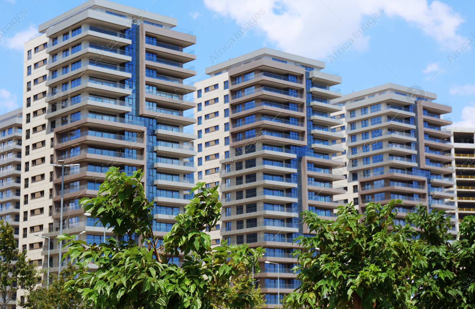 Photo of View of buildings and trees on sunny day