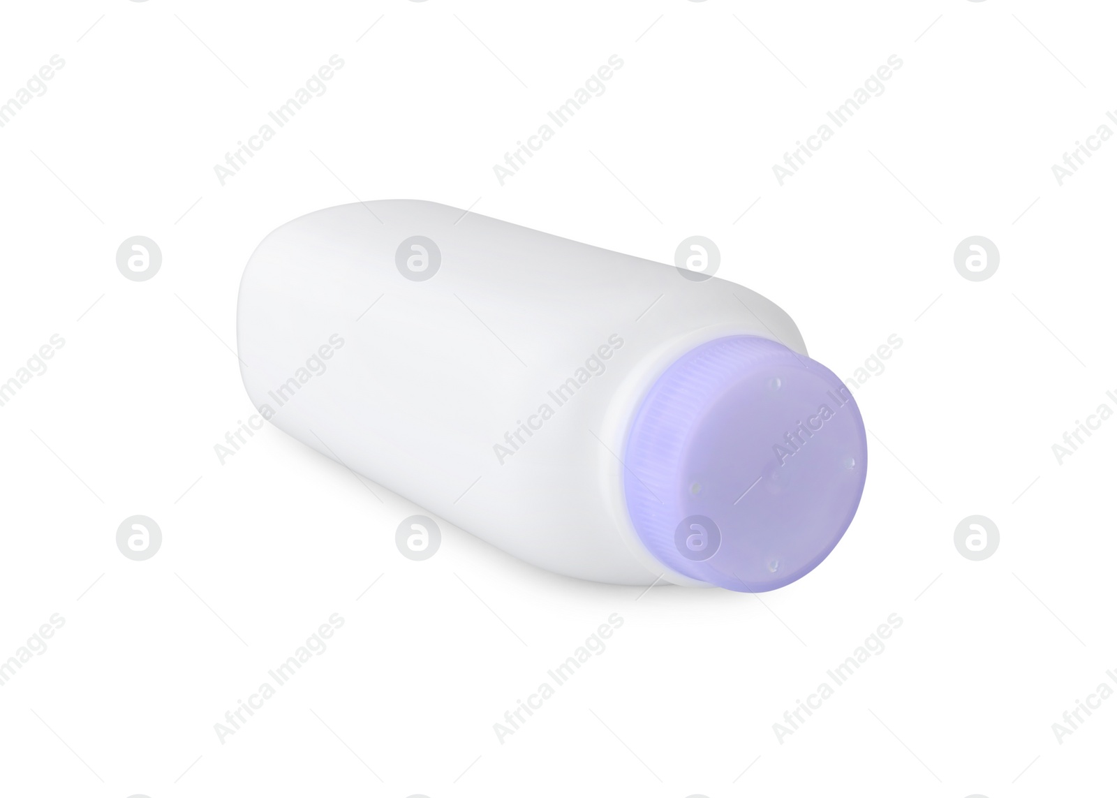 Photo of Blank bottle of baby powder isolated on white