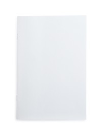 Photo of Blank paper brochure isolated on white, top view. Mockup for design