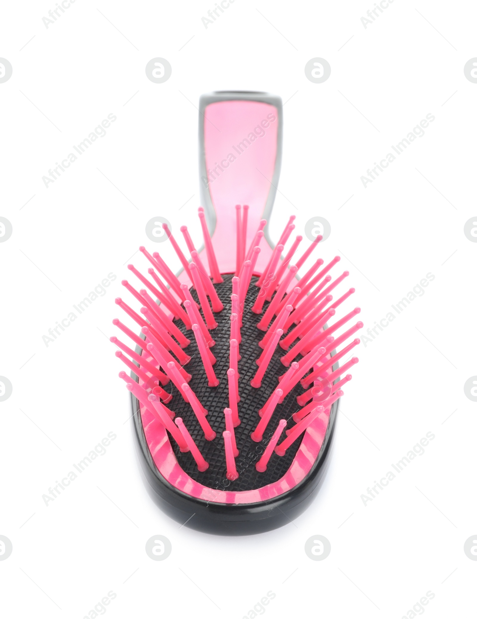 Photo of New modern hair brush isolated on white