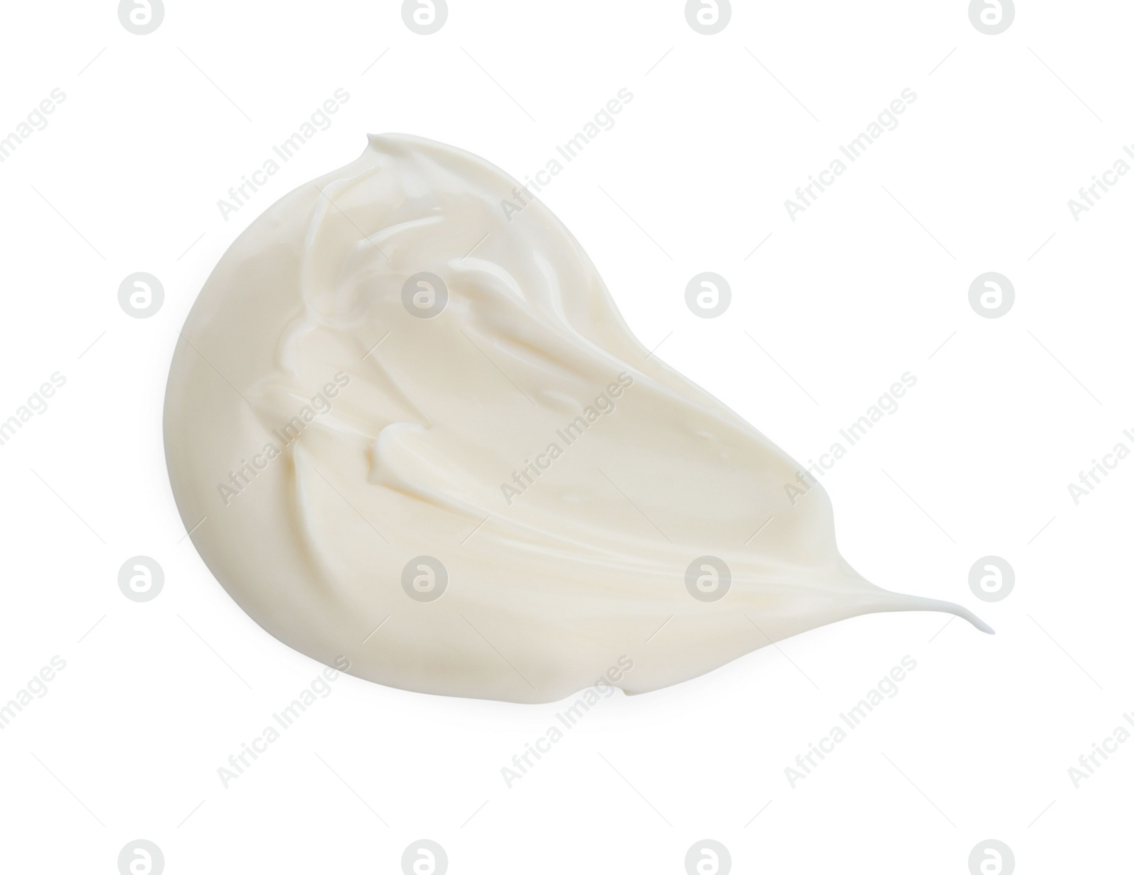 Photo of Tasty fresh mayonnaise sauce isolated on white