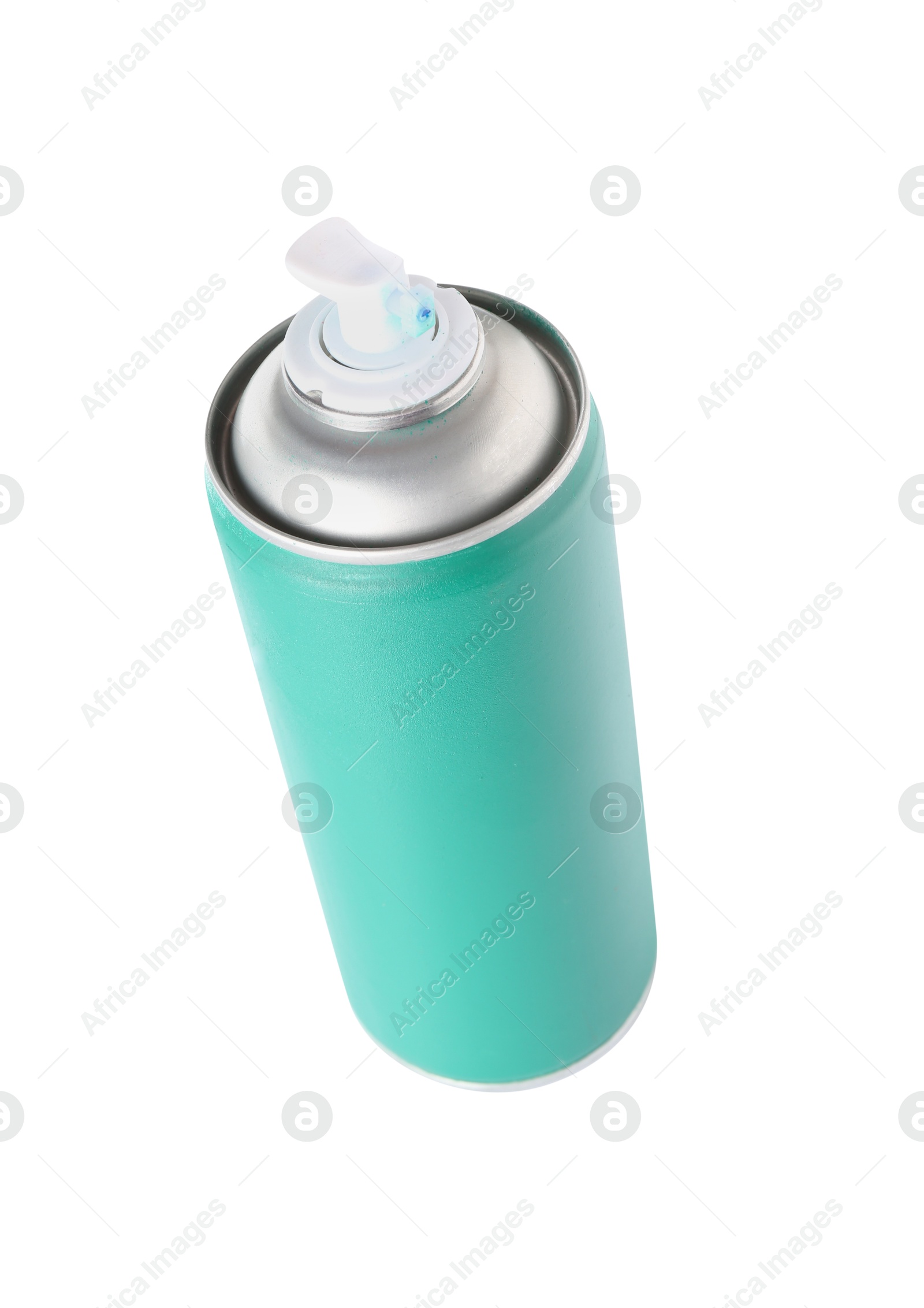 Photo of One green spray paint can isolated on white