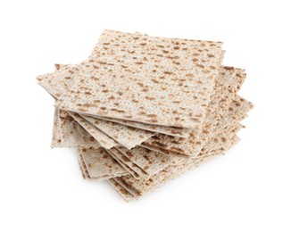 Passover matzos isolated on white. Pesach celebration