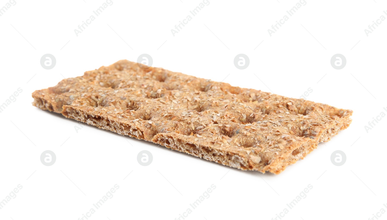 Photo of Fresh crunchy rye crispbread isolated on white