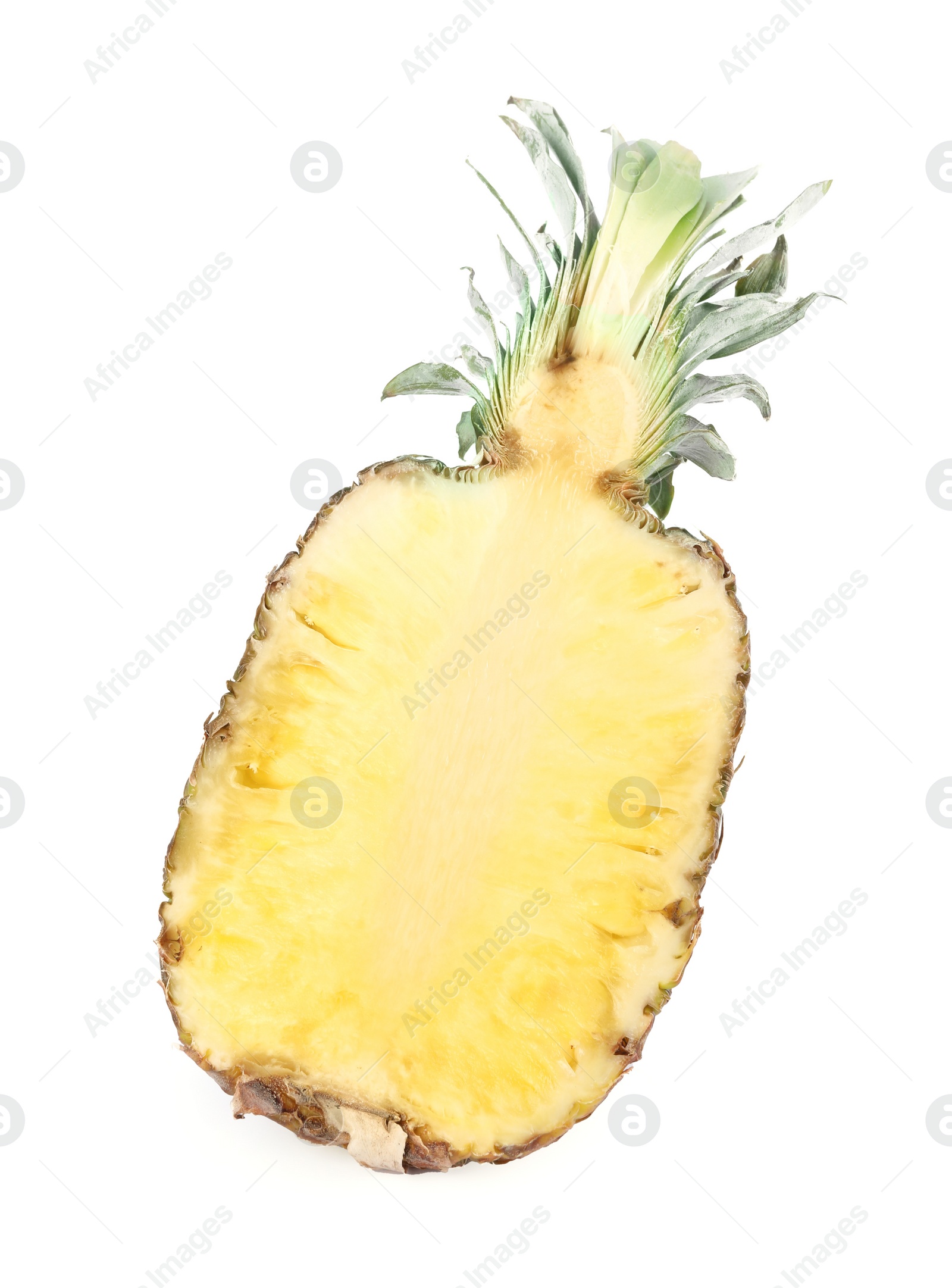 Photo of Half of ripe pineapple isolated on white