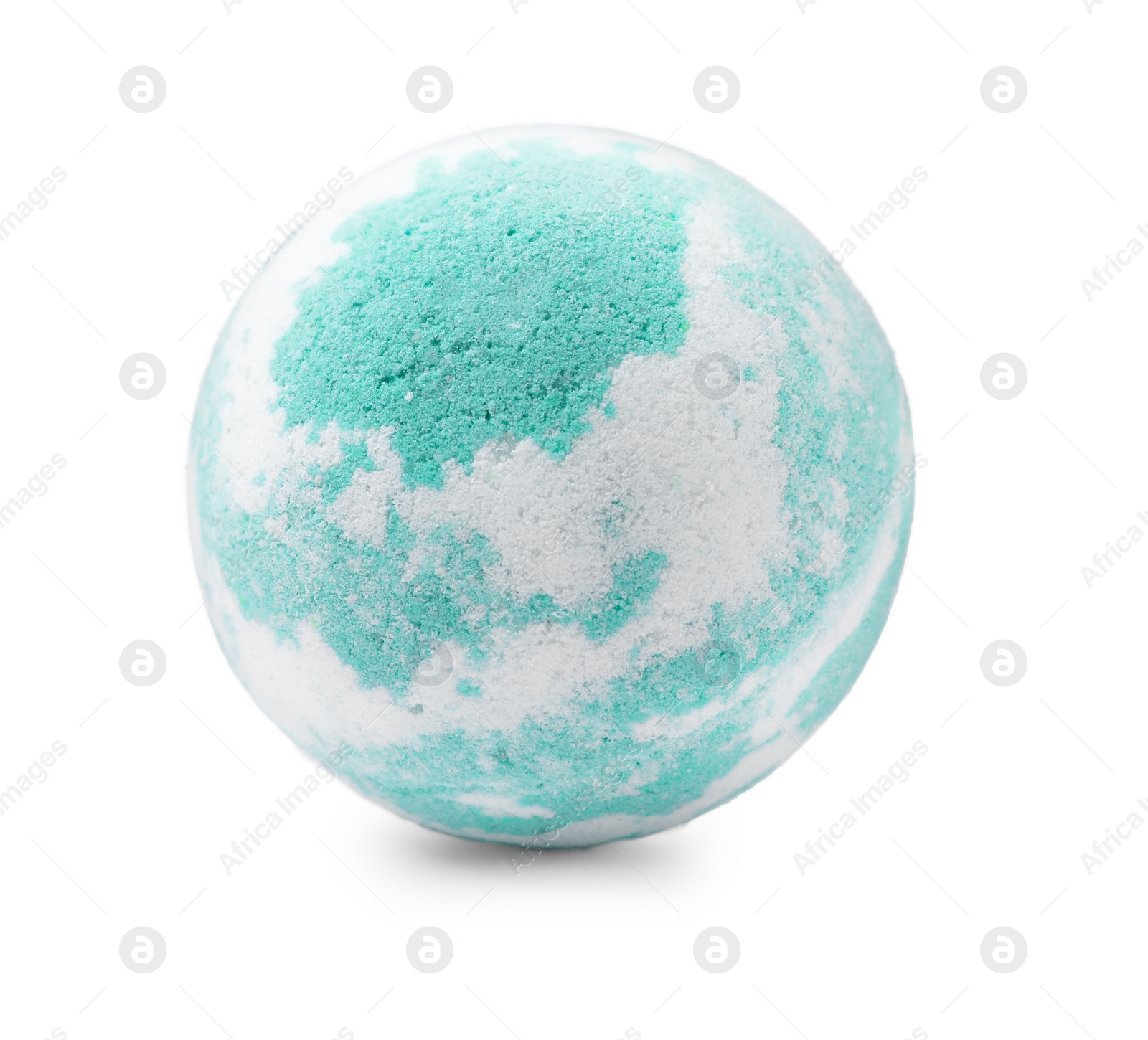 Photo of One colorful bath bomb isolated on white