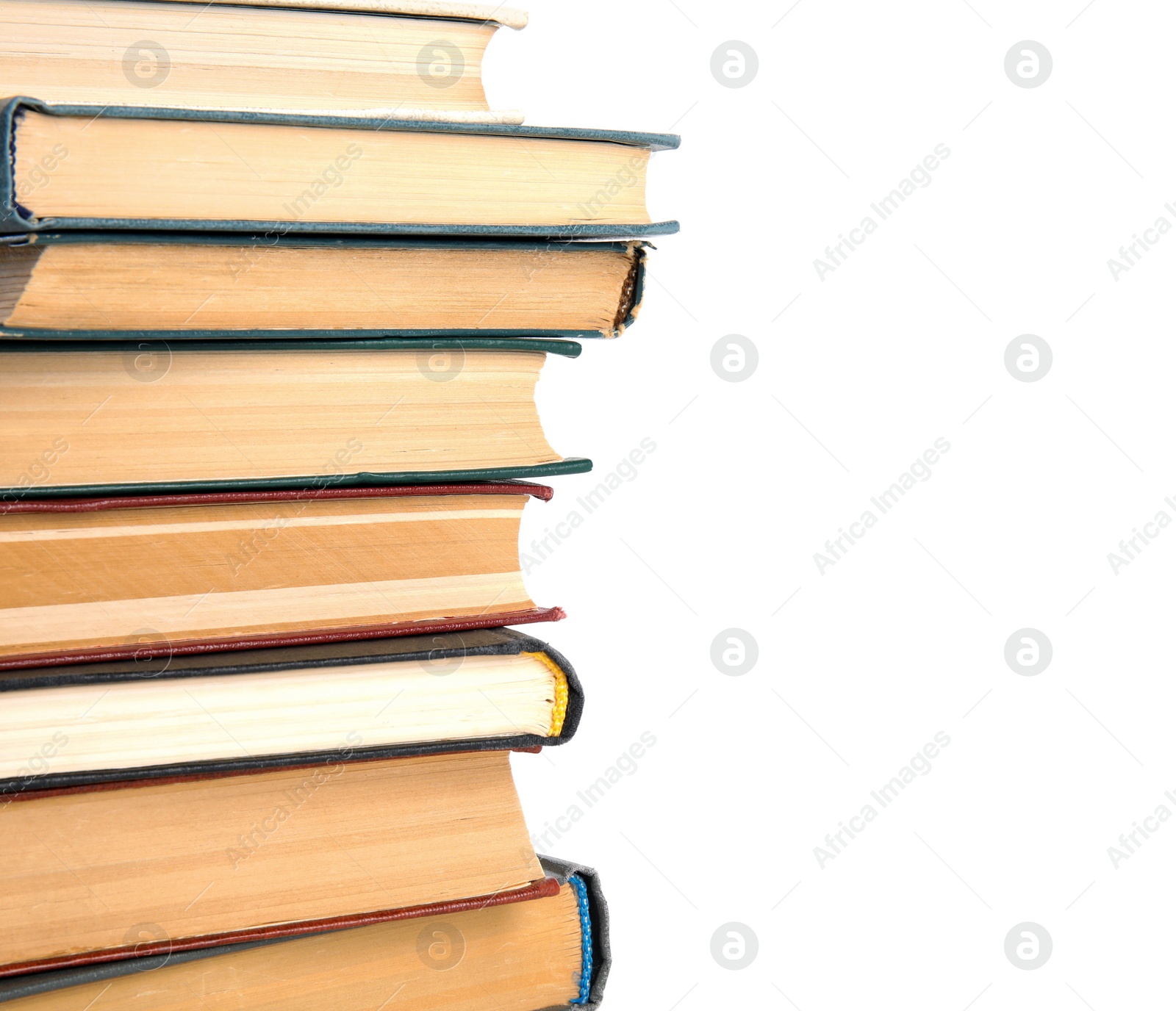 Photo of Collection of different books isolated on white