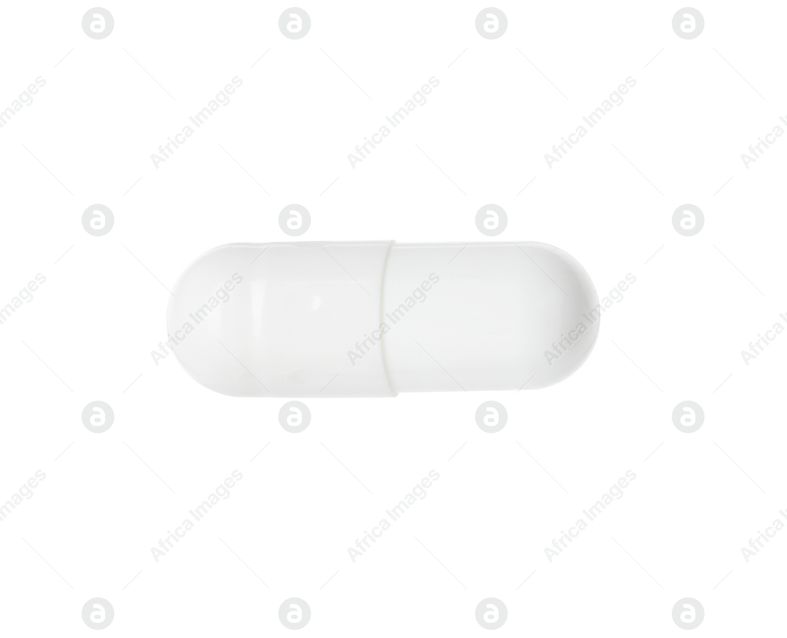 Photo of One vitamin capsule isolated on white. Health supplement