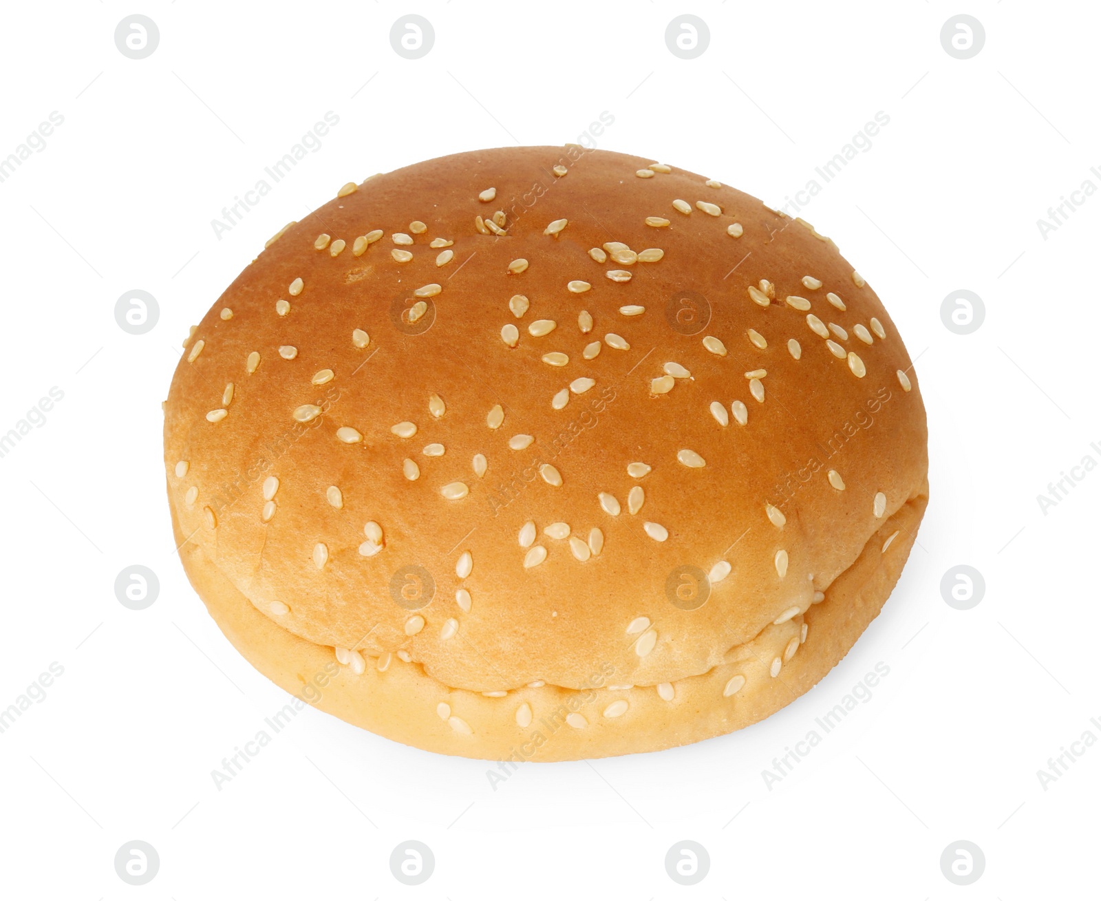 Photo of One fresh burger bun isolated on white