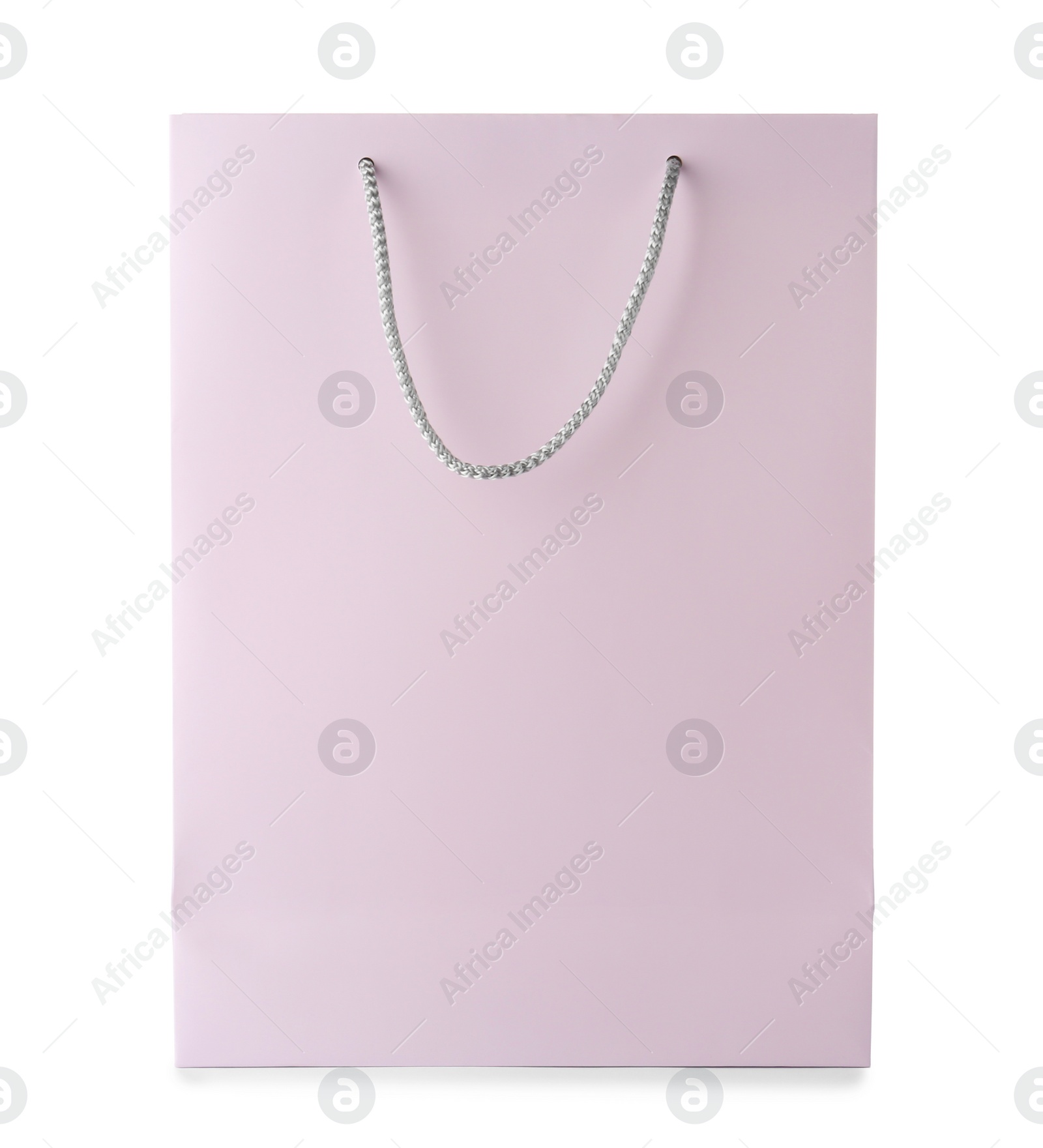 Photo of Mockup of paper shopping bag on white background