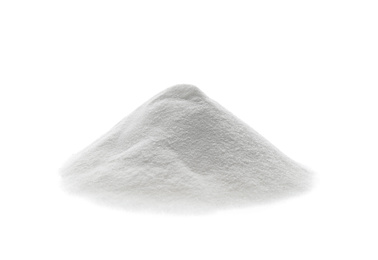 Pile of baking soda isolated on white