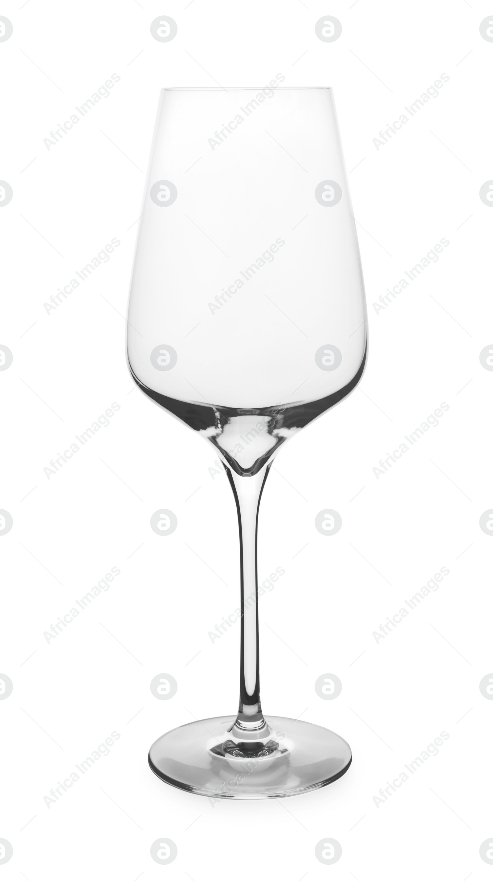 Photo of Elegant clean empty wine glass isolated on white