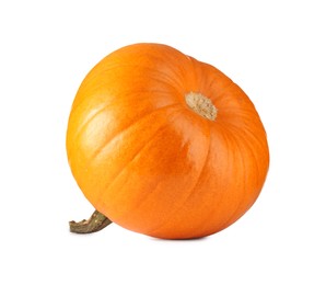 One fresh orange pumpkin isolated on white