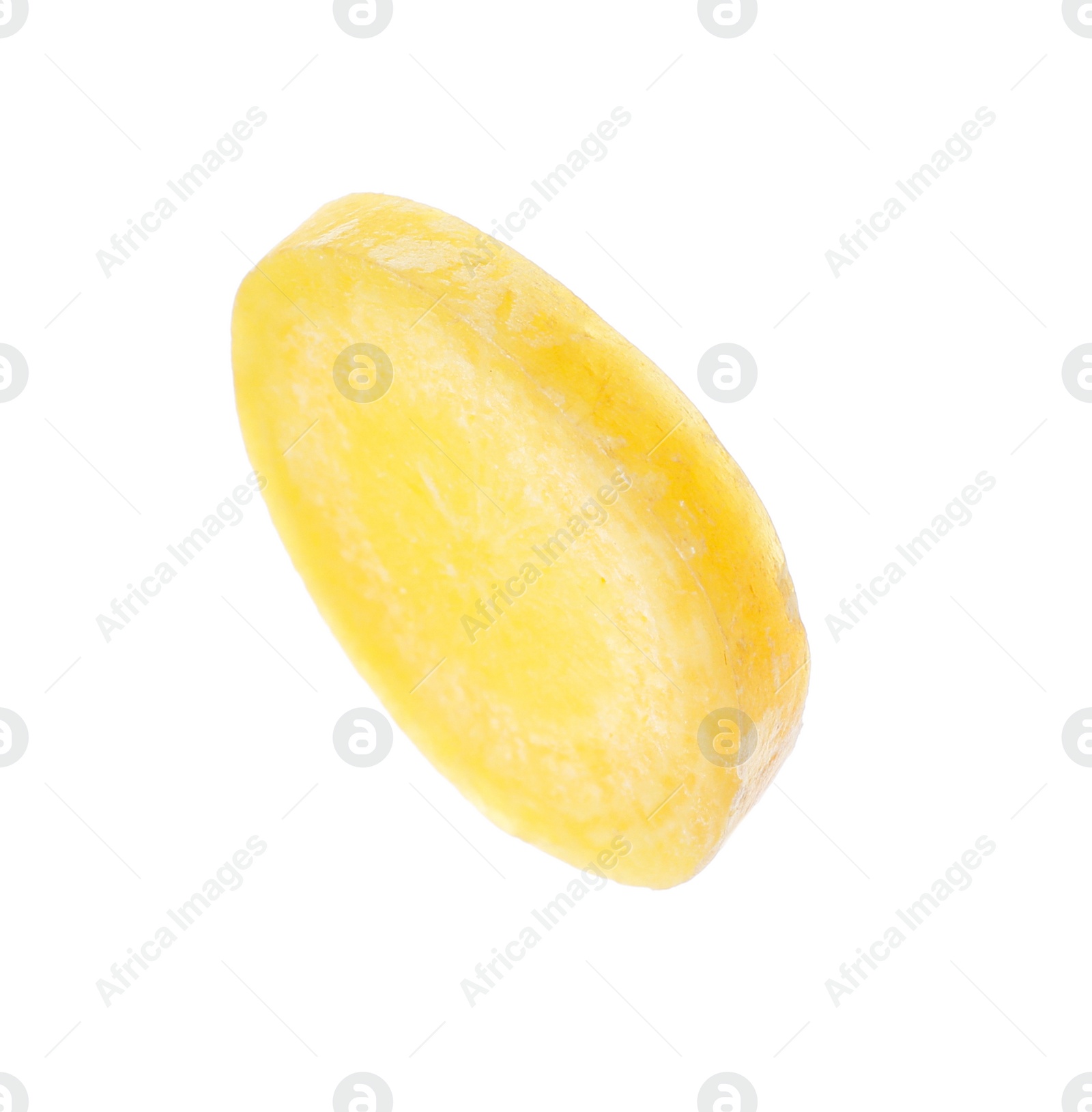 Photo of Slice of raw yellow carrot isolated on white