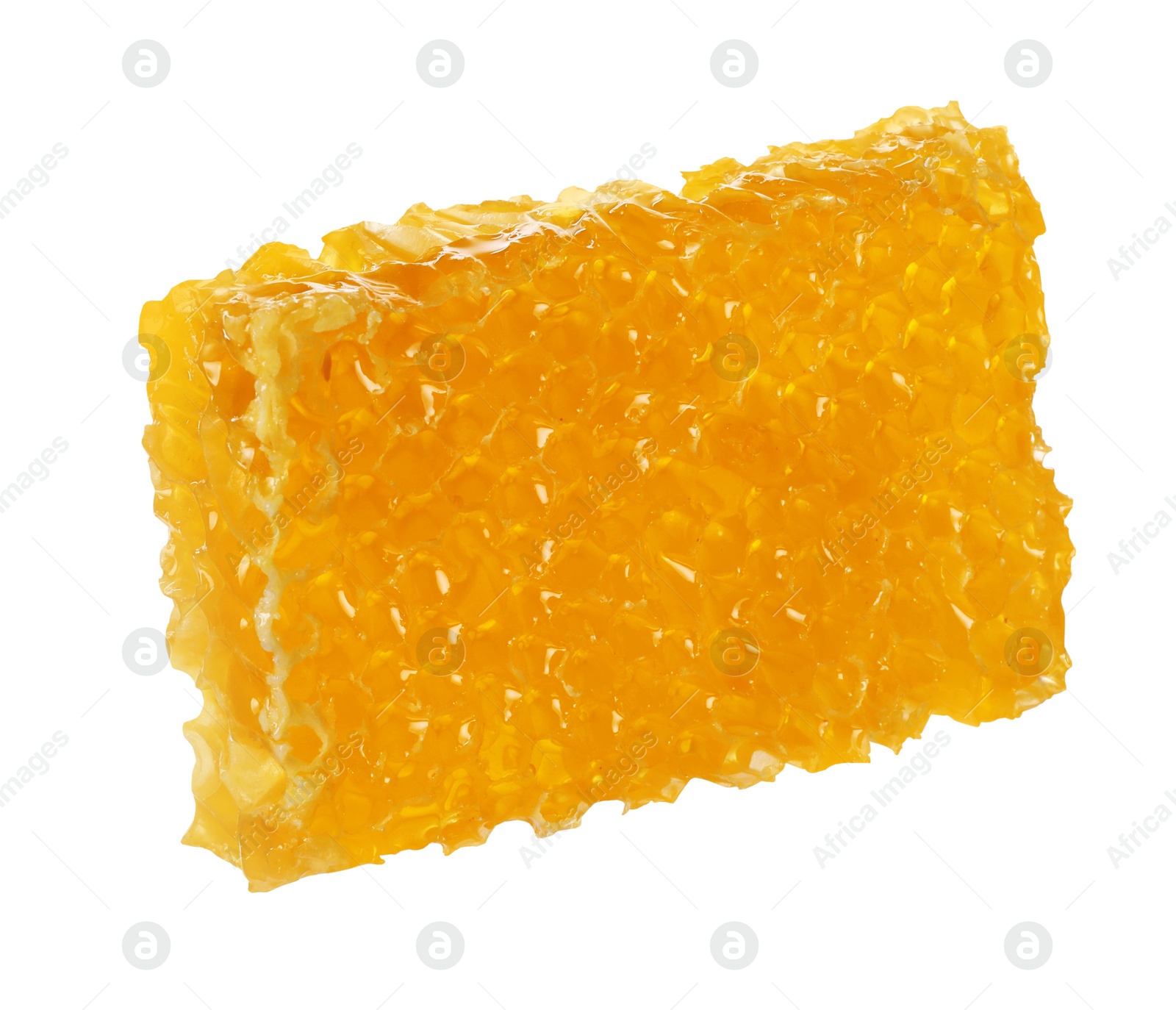 Photo of Natural honeycomb with tasty honey isolated on white