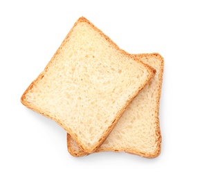 Sliced toast bread on white background