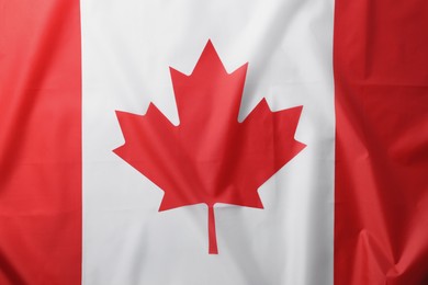 Photo of Flag of Canada as background, top view