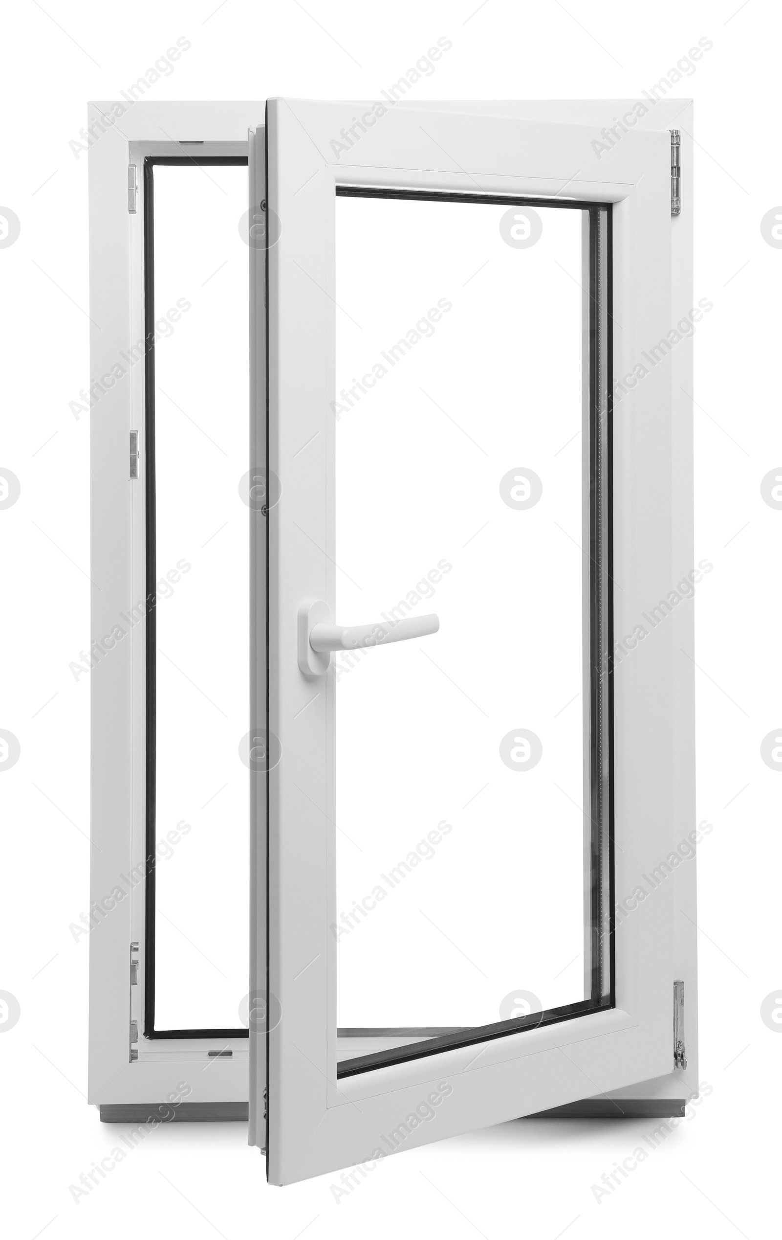 Photo of New modern single casement window isolated on white