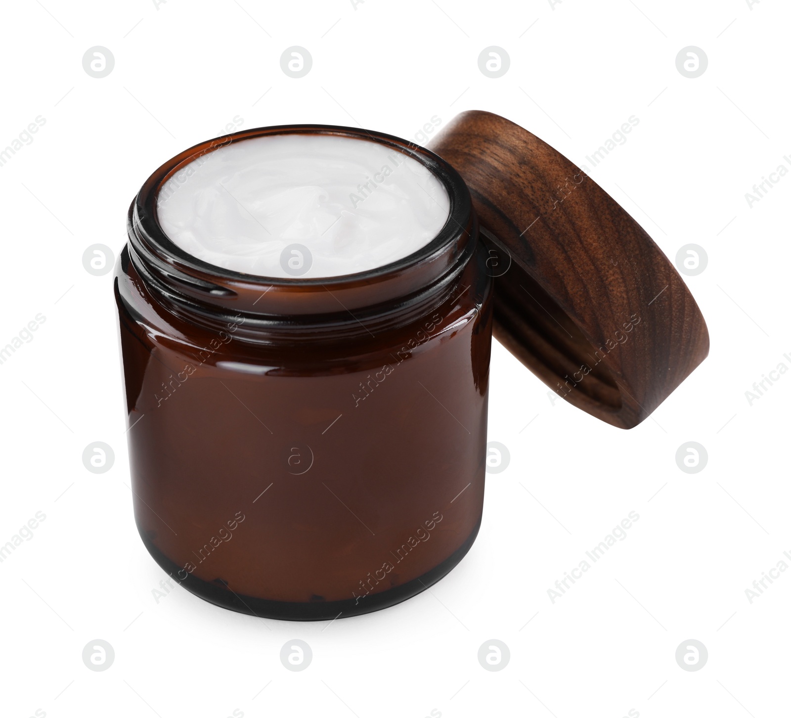 Photo of Jar of hand cream on white background