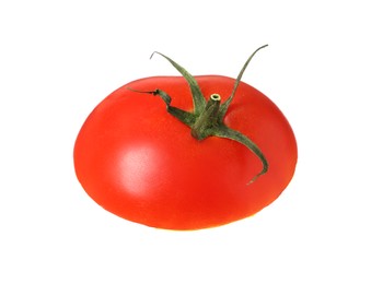 Slice of fresh ripe tomato isolated on white