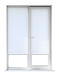 Image of Modern closed plastic window on white background