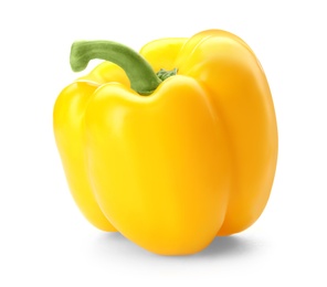 Photo of Raw ripe paprika pepper on white background