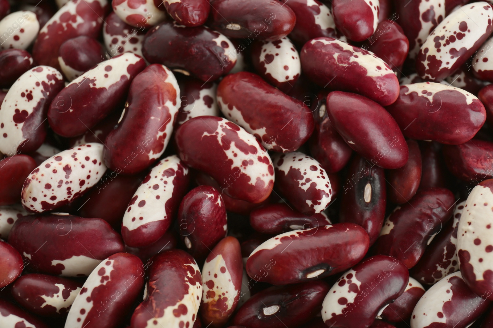 Photo of Dry kidney beans as background, top view