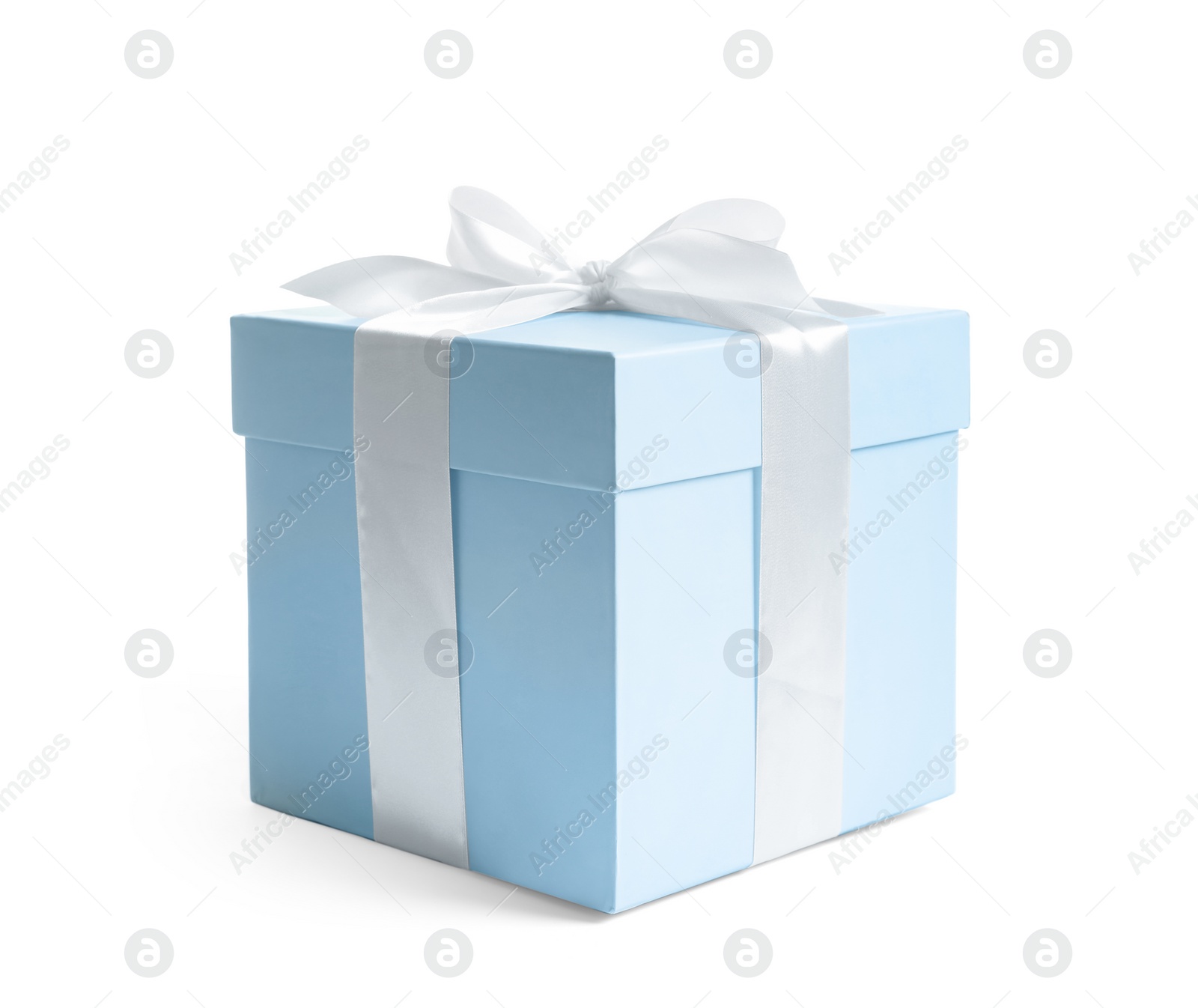 Photo of Gift box with ribbon on white background