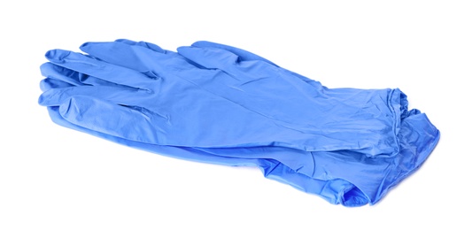 Protective gloves isolated on white. Medical item