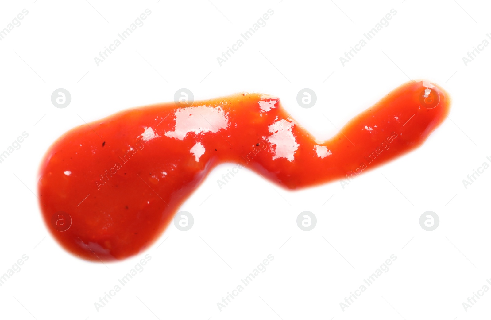 Photo of Delicious tomato sauce on white background, top view