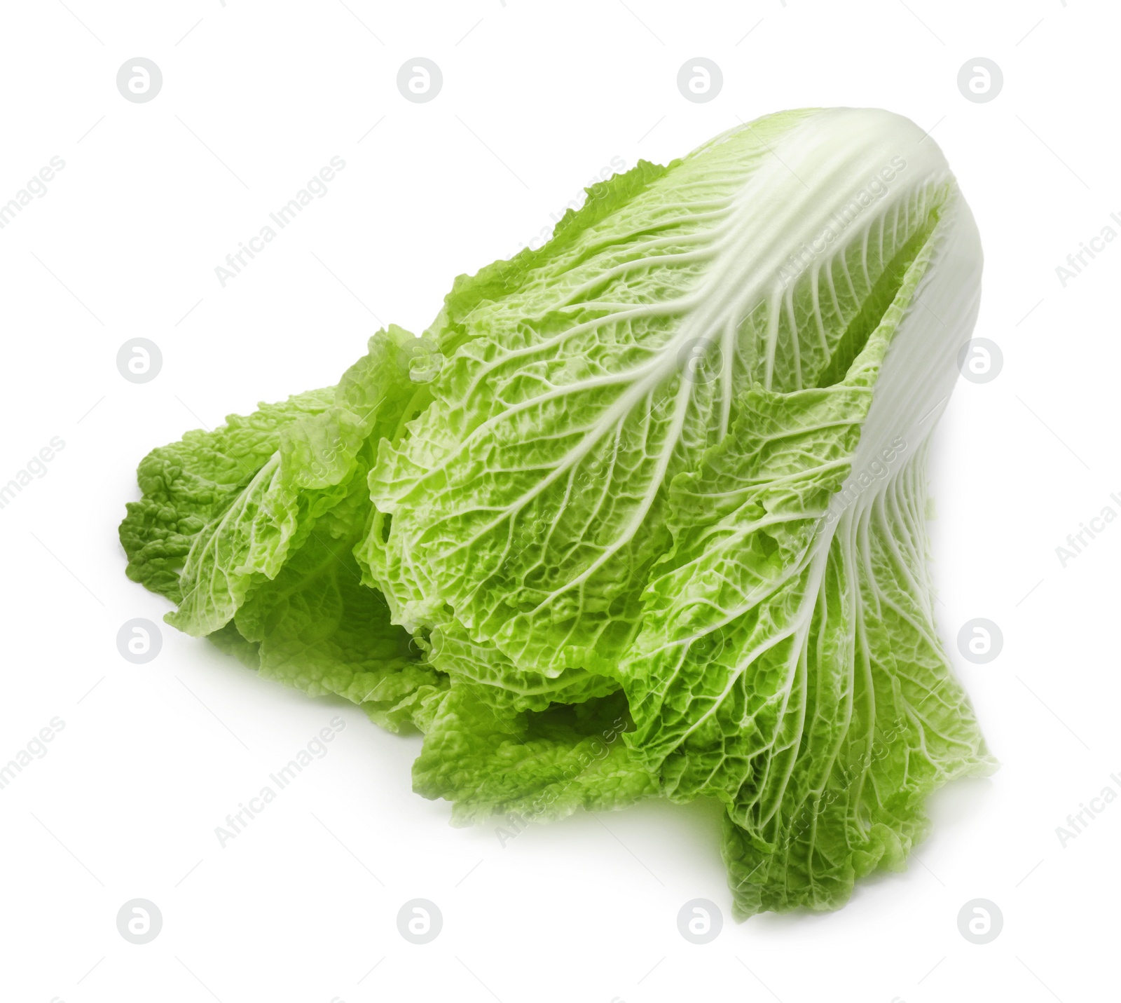 Photo of Fresh ripe Chinese cabbage on white background