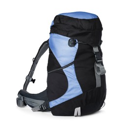 Image of Hiking backpack isolated on white. Camping tourism
