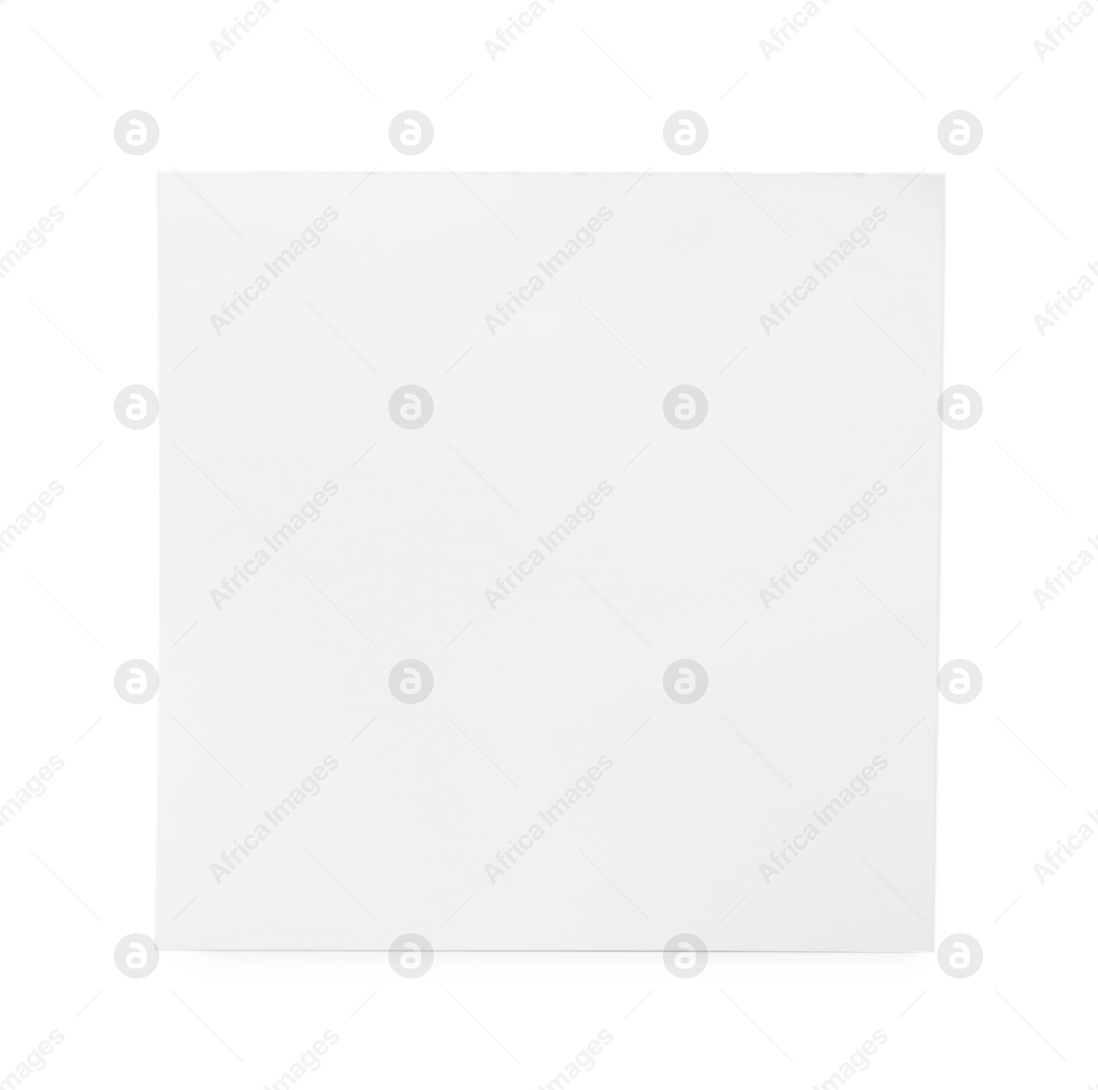 Photo of Blank sticky note on white background, top view