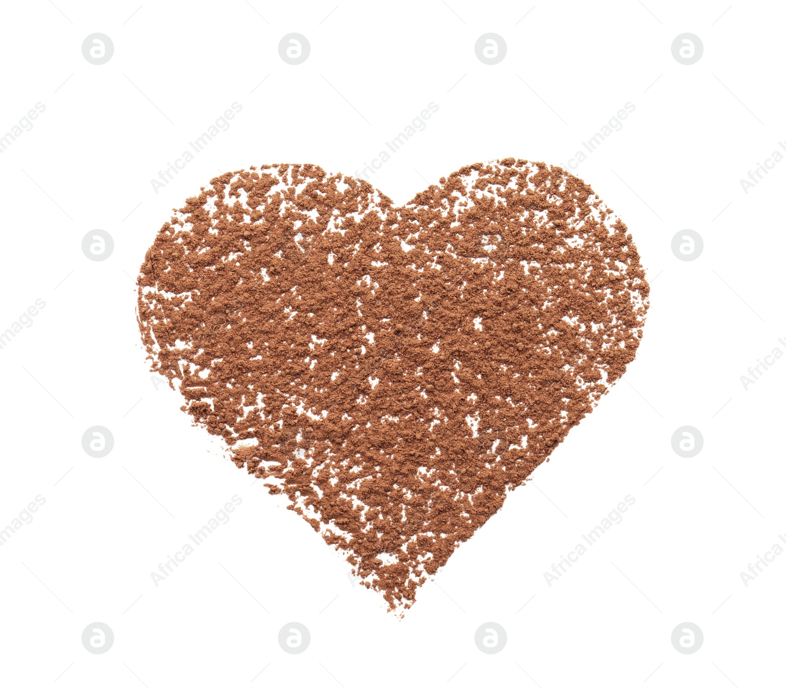 Photo of Composition with cocoa powder on white background