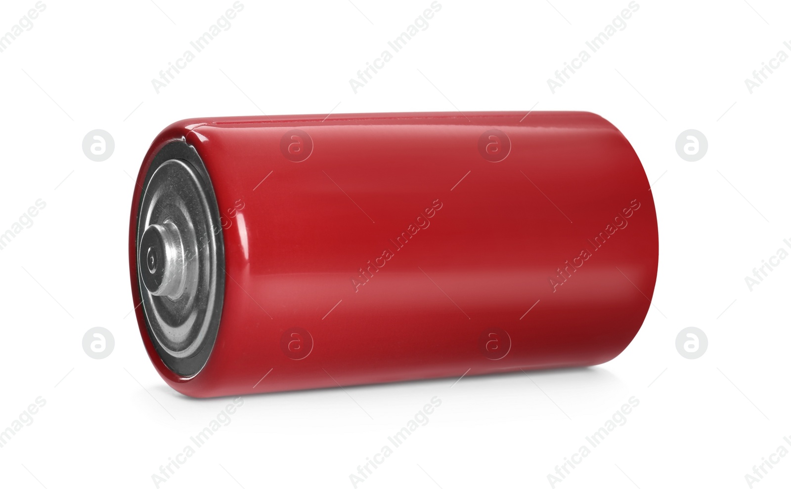 Image of New D battery isolated on white. Dry cell