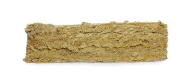 Photo of Layers of thermal insulation material on white background