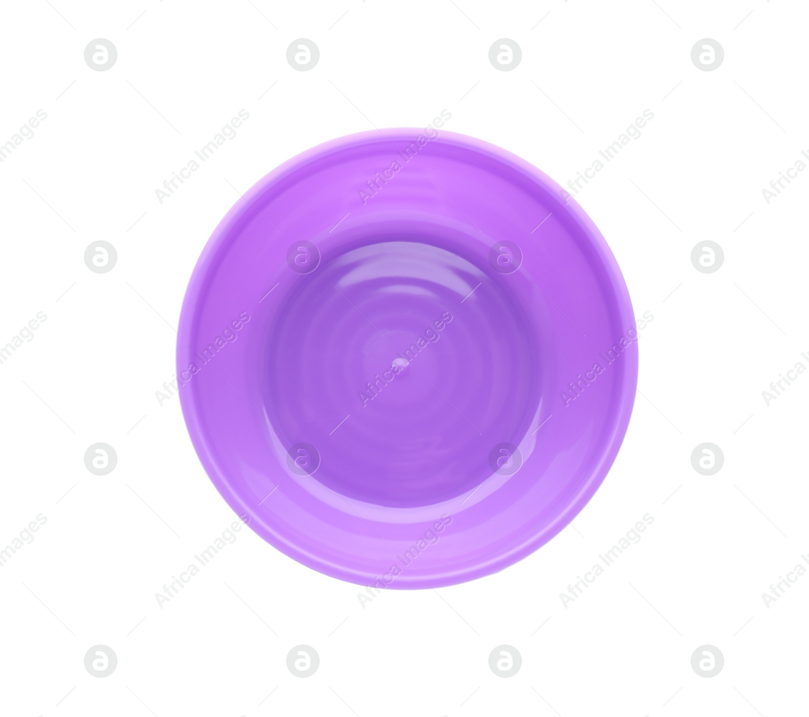 Photo of Plastic plate isolated on white, top view. Serving baby food