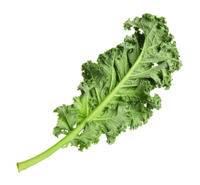 Photo of Fresh green kale leaf isolated on white