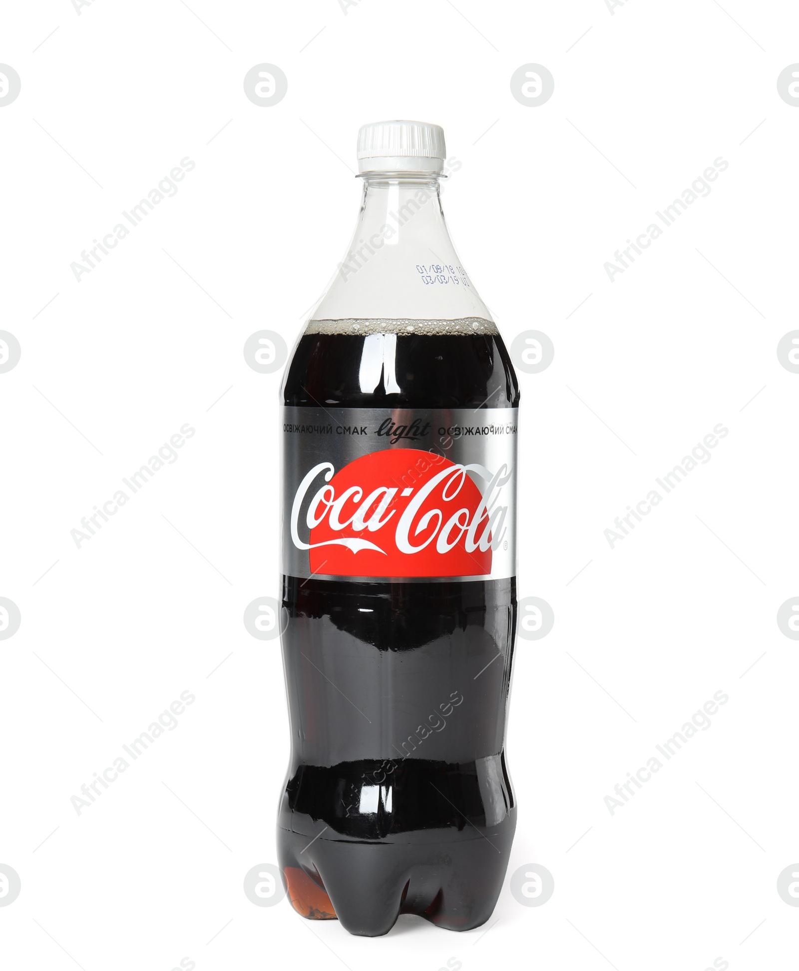 Photo of MYKOLAIV, UKRAINE - NOVEMBER 14, 2018: Bottle of Coca-Cola on white background