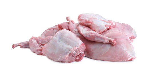 Photo of Fresh raw rabbit meat isolated on white