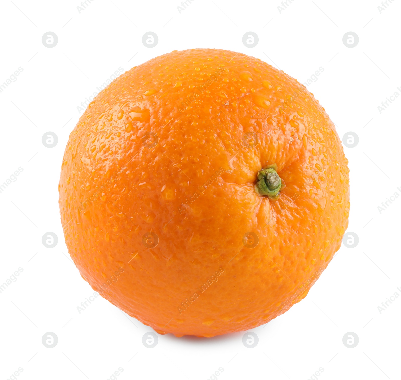 Photo of One whole ripe orange isolated on white